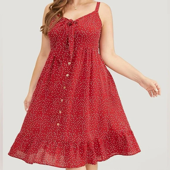 BloomChic | Dresses | Bloomchic Red White Polka Dot Bow Front Dress Plus  Size 82 2x | Poshmark